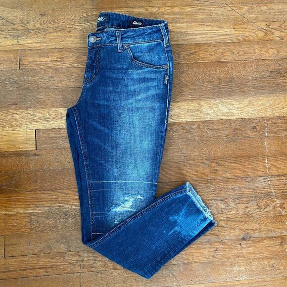 Silver Girlfriend Classic Stretch Straight Raw Edge Womens Size 30-27 - Picture 1 of 14